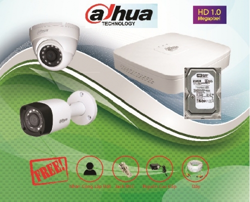 Trọn bộ Camera Dahua 4 mắt Full HD 2.0M